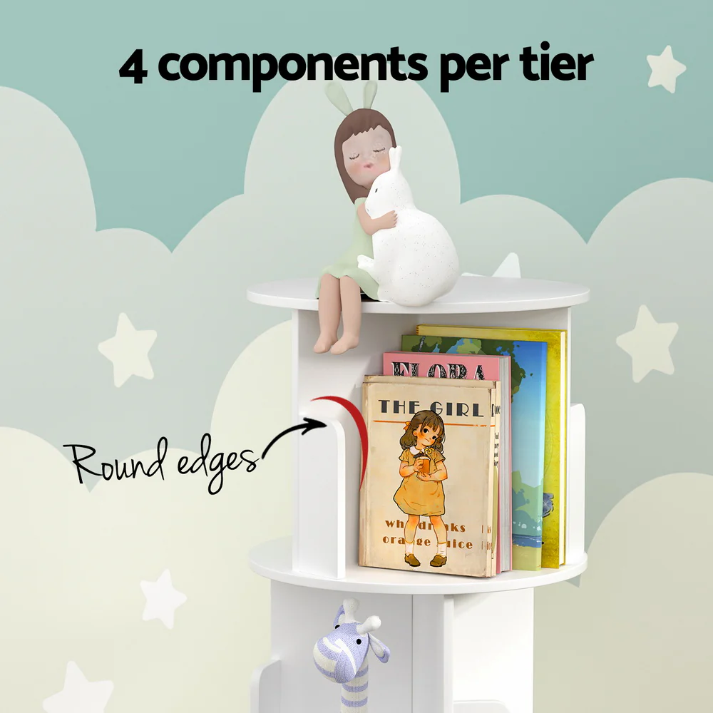 Artiss Bookshelf 4 Tiers Edie White - Nurns