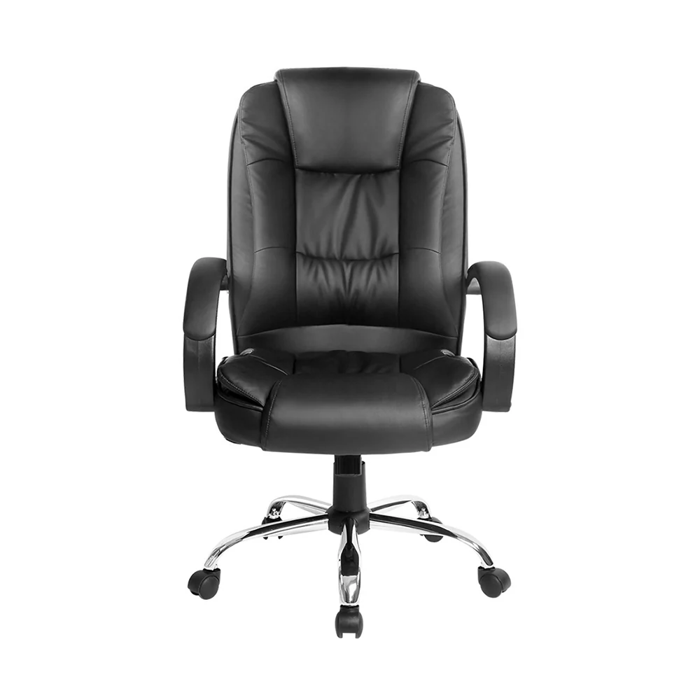 Artiss Executive Office Chair Leather Tilt Black - Nurns