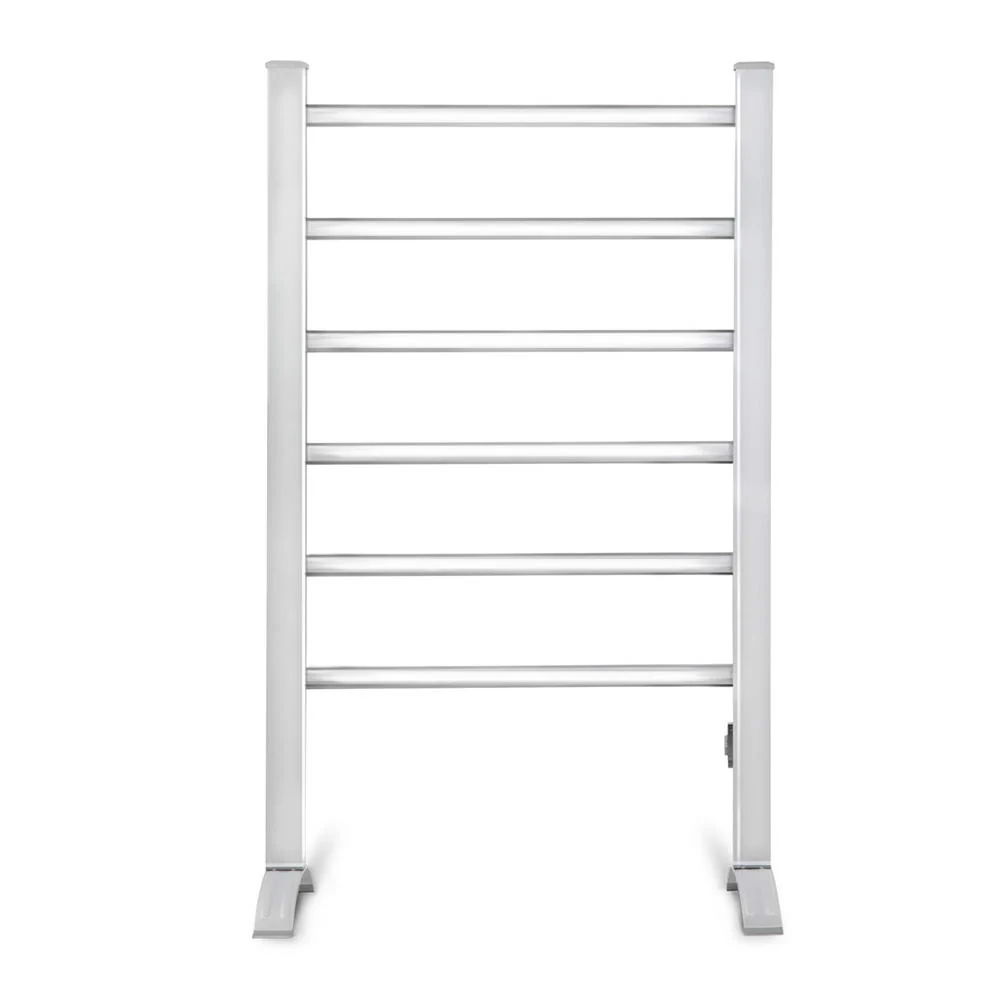Electric Heated Towel Rail Rack 6 Bars Freestanding Clothes Dry Warmer - Nurns