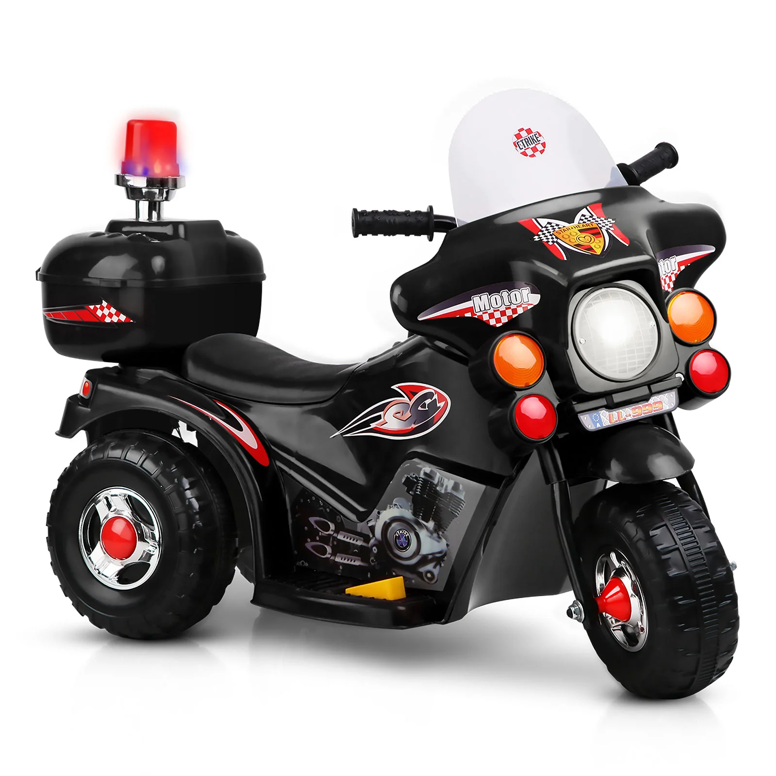 Kids Ride On Motorbike Motorcycle Car - Black - Nurns