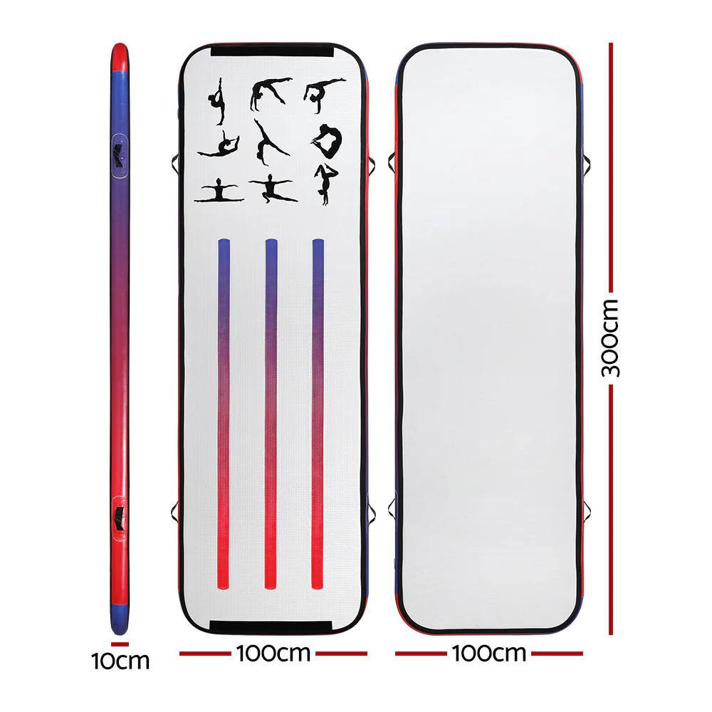 Everfit 3M Air Track Gymnastics Tumbling Mat Exercise Cheerleading Unique Style - Nurns