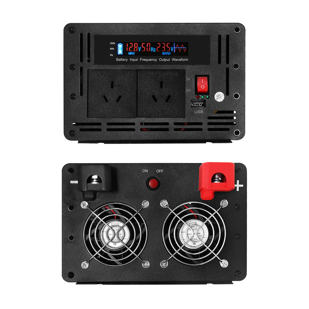 Power Inverter 3000W or 6000W Pure Sine Wave 12V-240V Camping Boat Caravan - Nurns