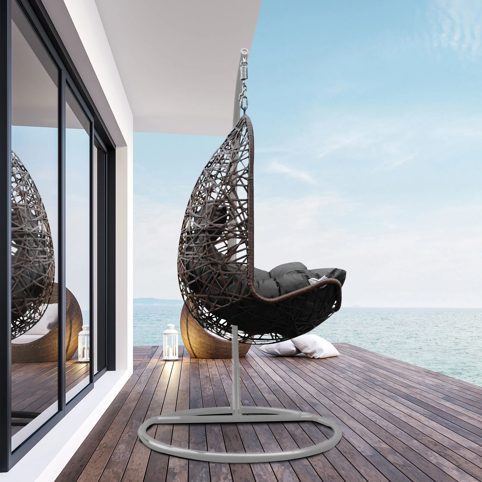 Devi Egg Chair - Oatmeal and Grey - Nurns