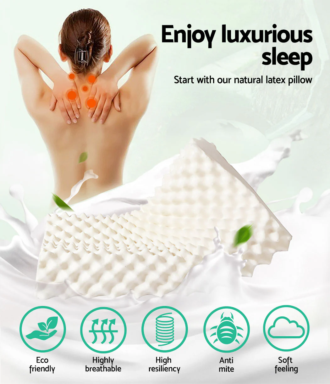 Set of 2 Natural Latex Pillow - Nurns