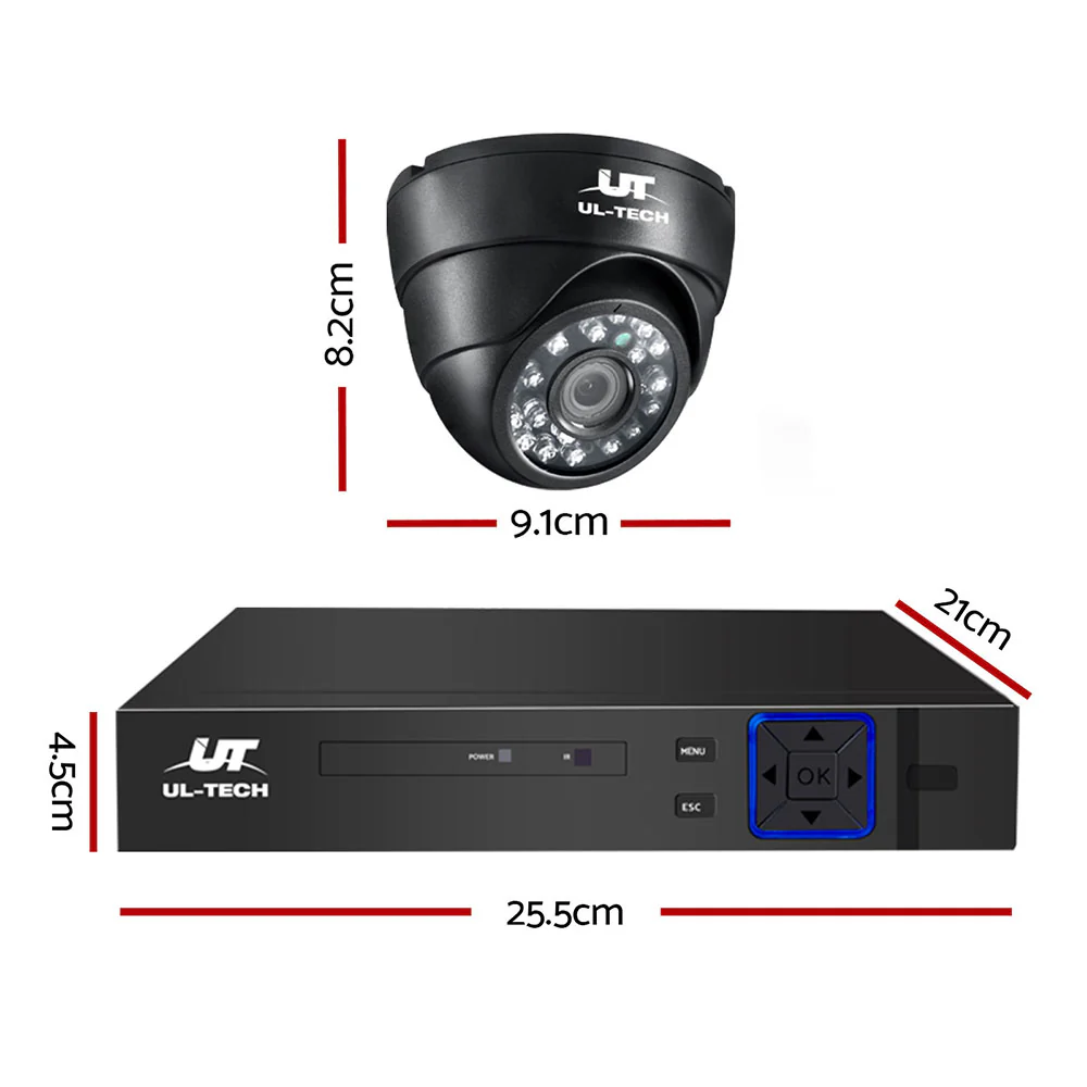CCTV Security System 8CH DVR 4 Cameras 1TB Hard Drive - Nurns
