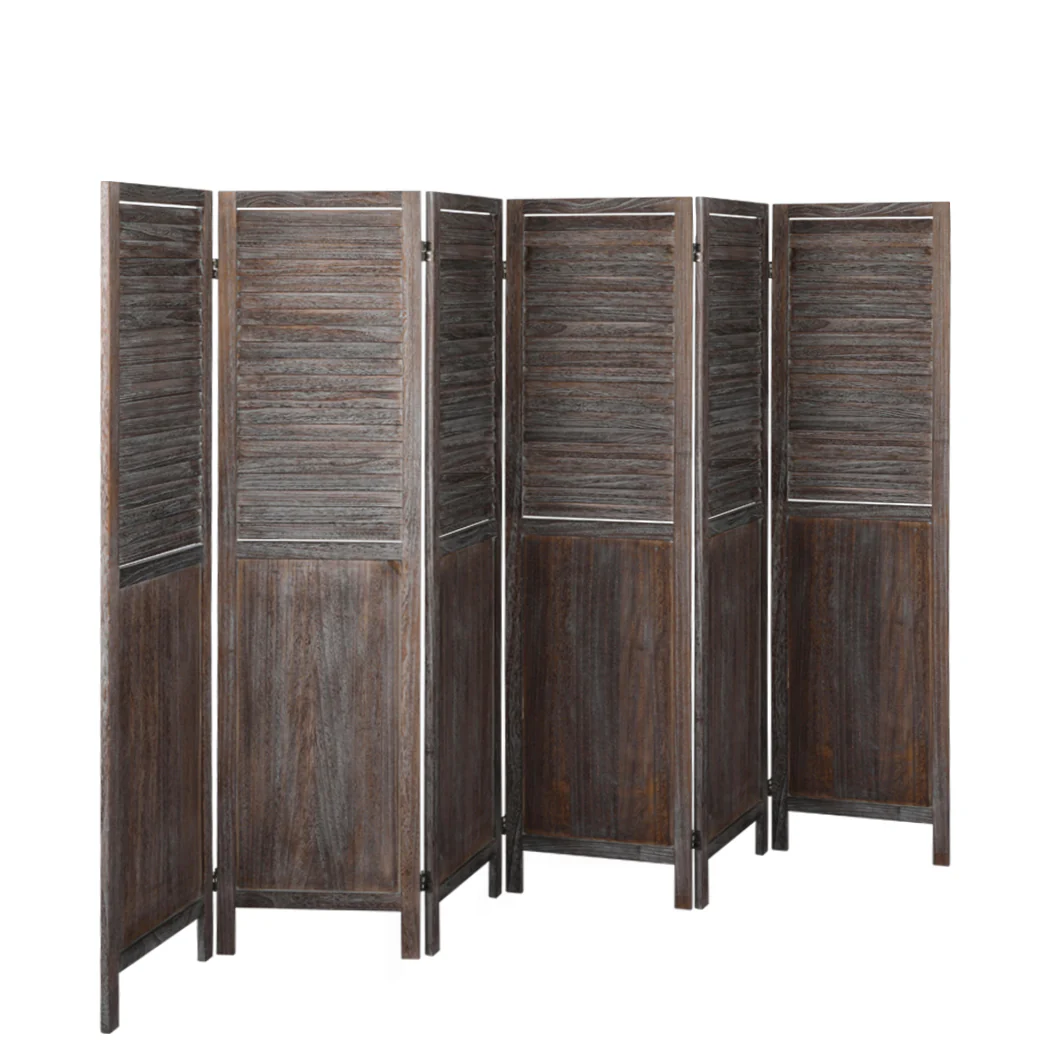 6 Panel Partition Room Divider - Brown - Nurns