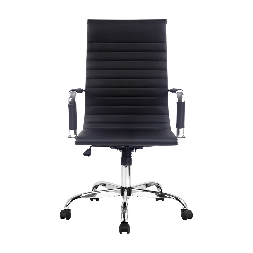 Artiss Office Chair Conference Chairs Pu Leather High Back Black - Nurns
