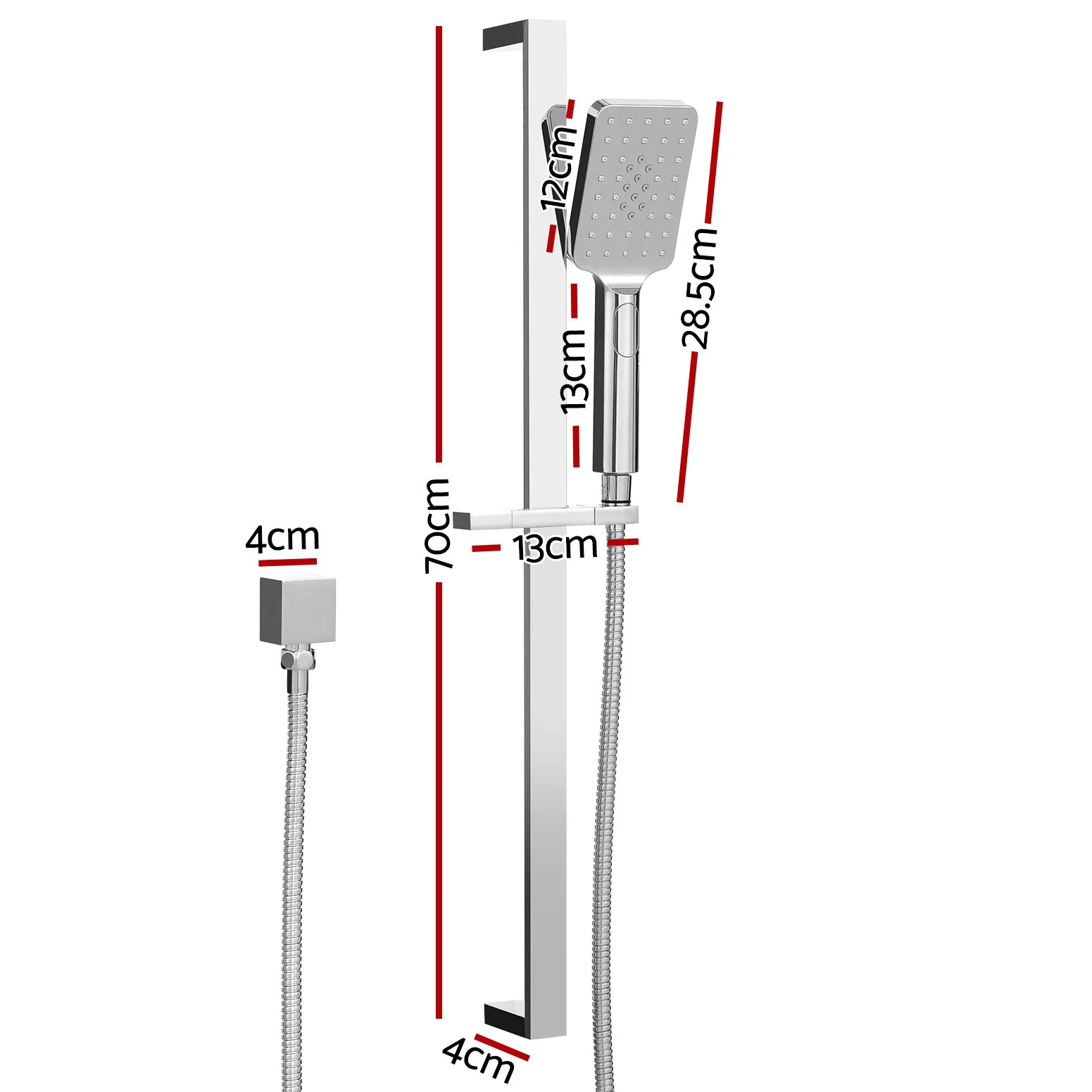 Handheld Shower Head Set 3.1'' High Pressure - Silver - Nurns