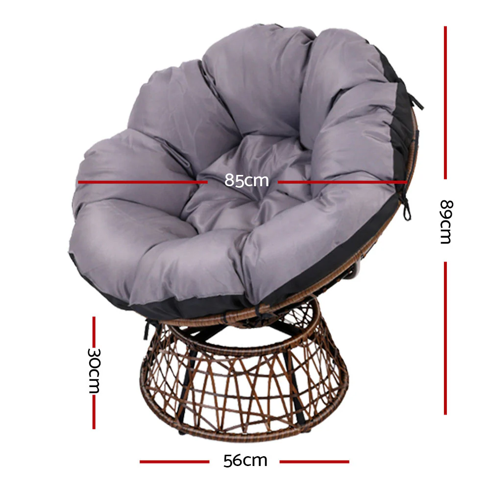 Outdoor Chairs Outdoor Furniture Papasan Chair Wicker Patio Garden - Brown - Nurns