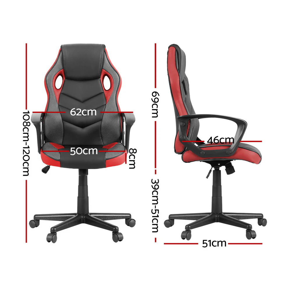 Artiss Gaming Office Chair Computer Chairs Red - Nurns