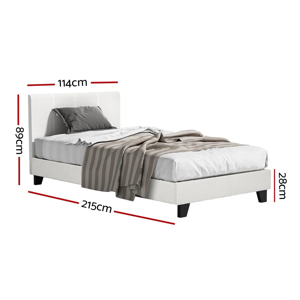 Jasper Bed & Mattress Package with 34cm Mattress - White King Single - Nurns