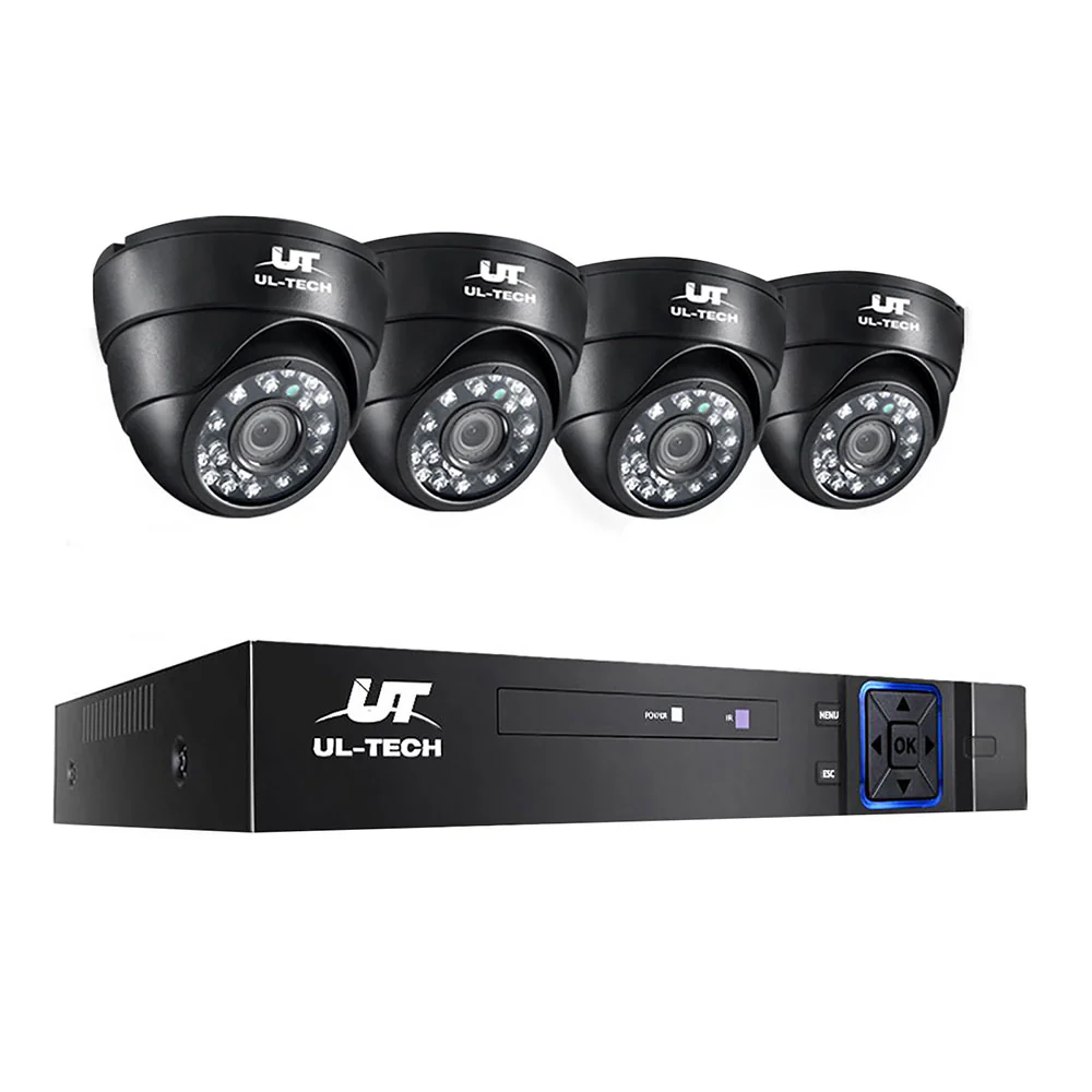 CCTV Security System 4CH DVR 4 Cameras 1080p - Nurns