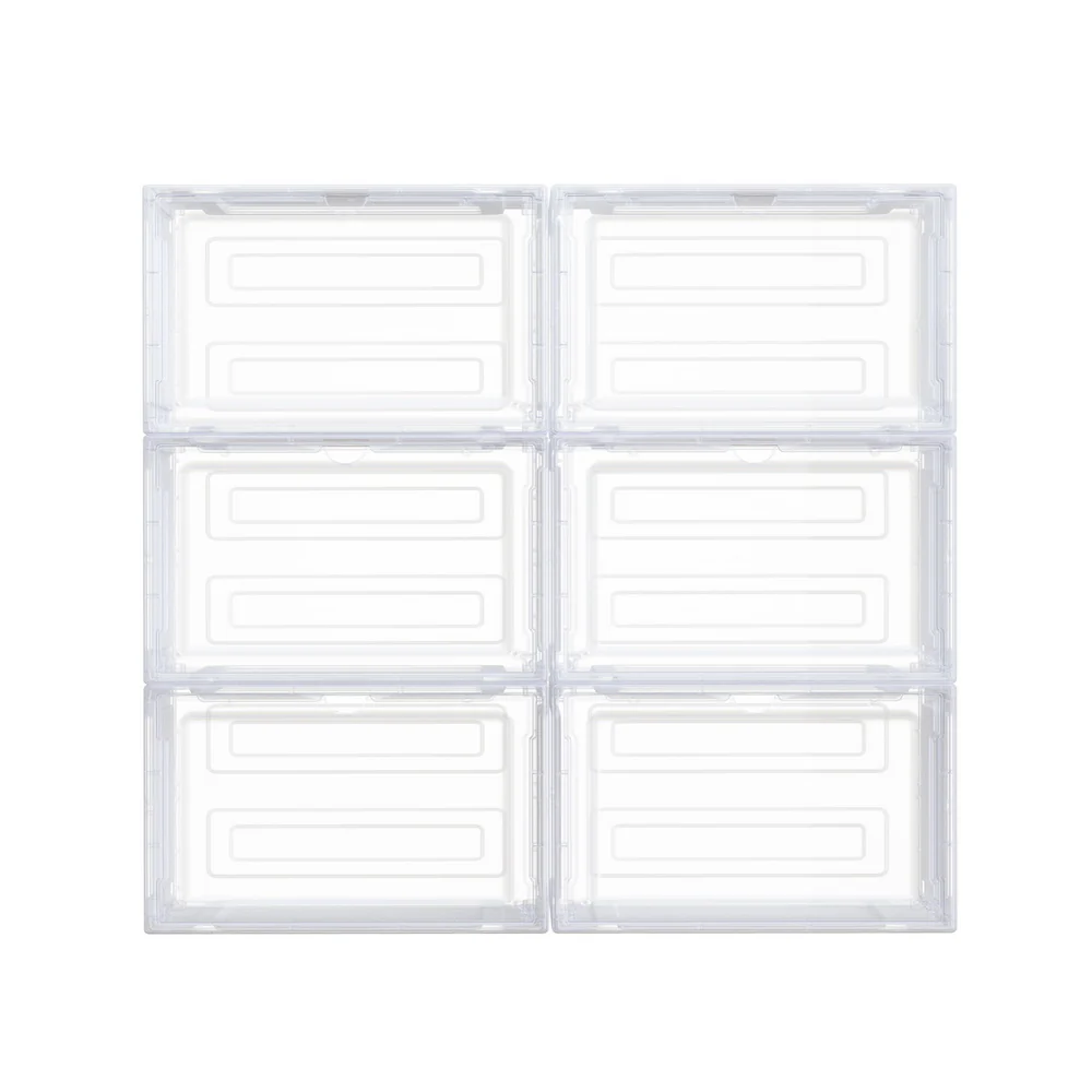 Artiss Shoe Box DIY Set of 6 Stackable Magnetic Door - Nurns