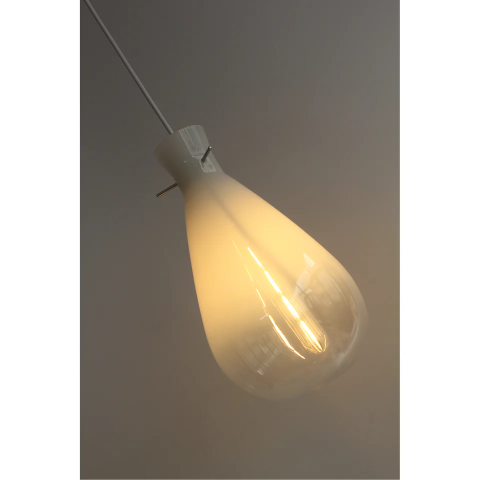 Teardrop-Shaped Pendant Light - White - Nurns