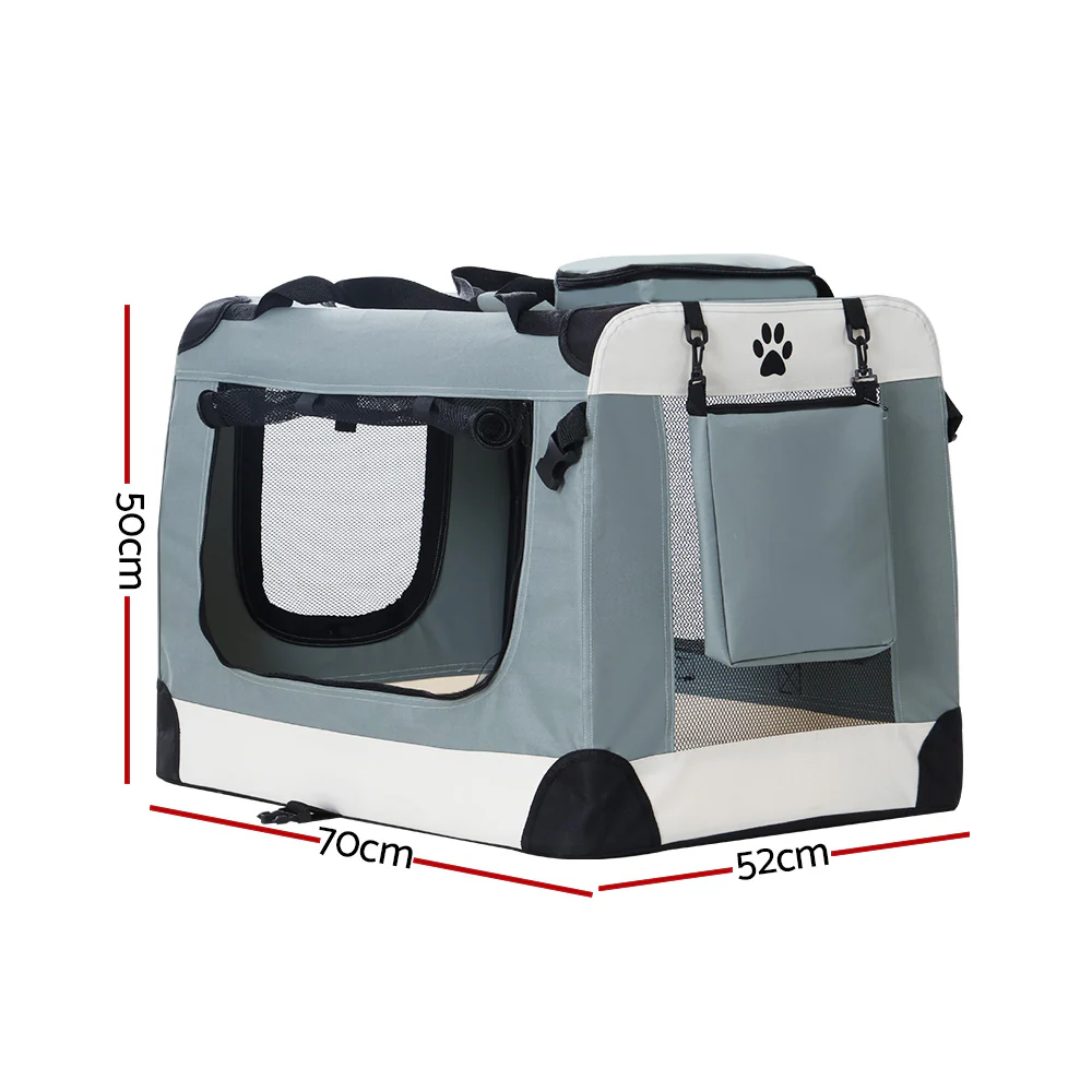 Pet Carrier Soft Crate Dog Cat Travel Portable Cage Kennel Foldable Large - Nurns