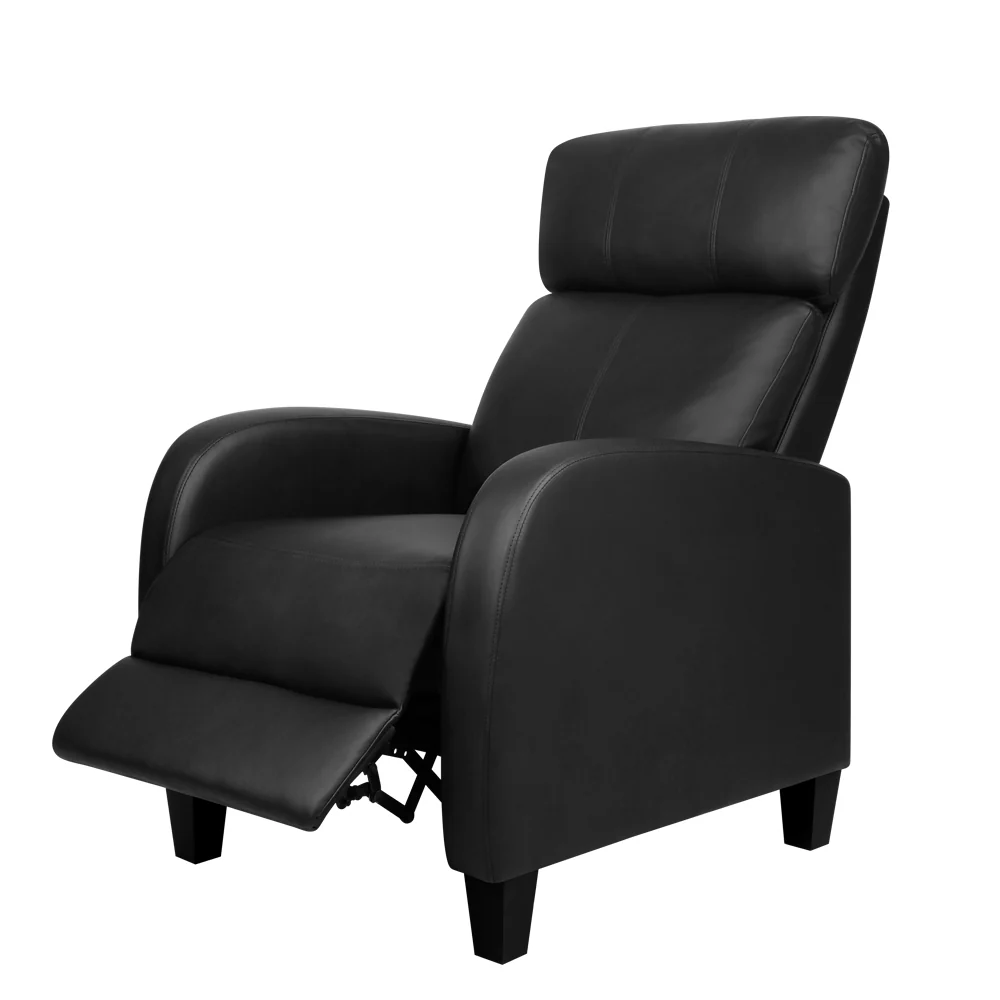 Argo PU Leather Reclining Armchair - Black - Nurns