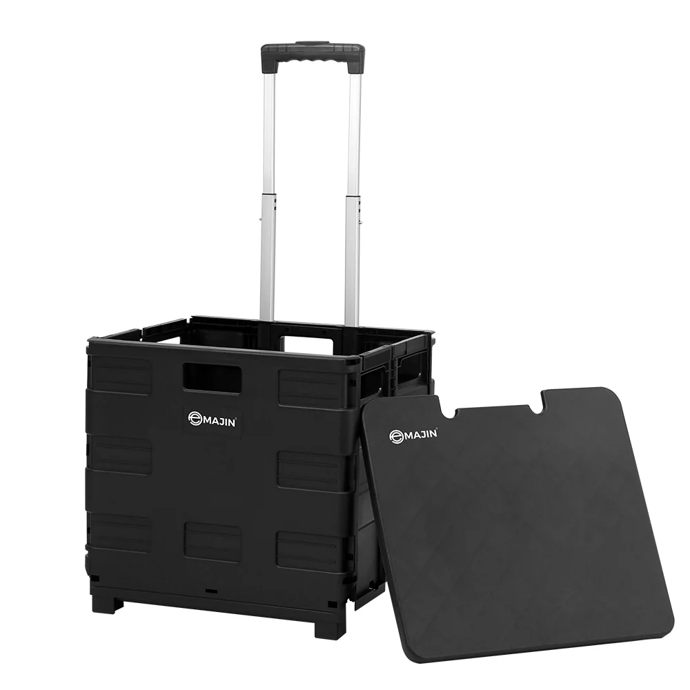 Foldable Shopping Cart Trolley Grocery Basket Rolling Wheel Portable 35KG - Nurns