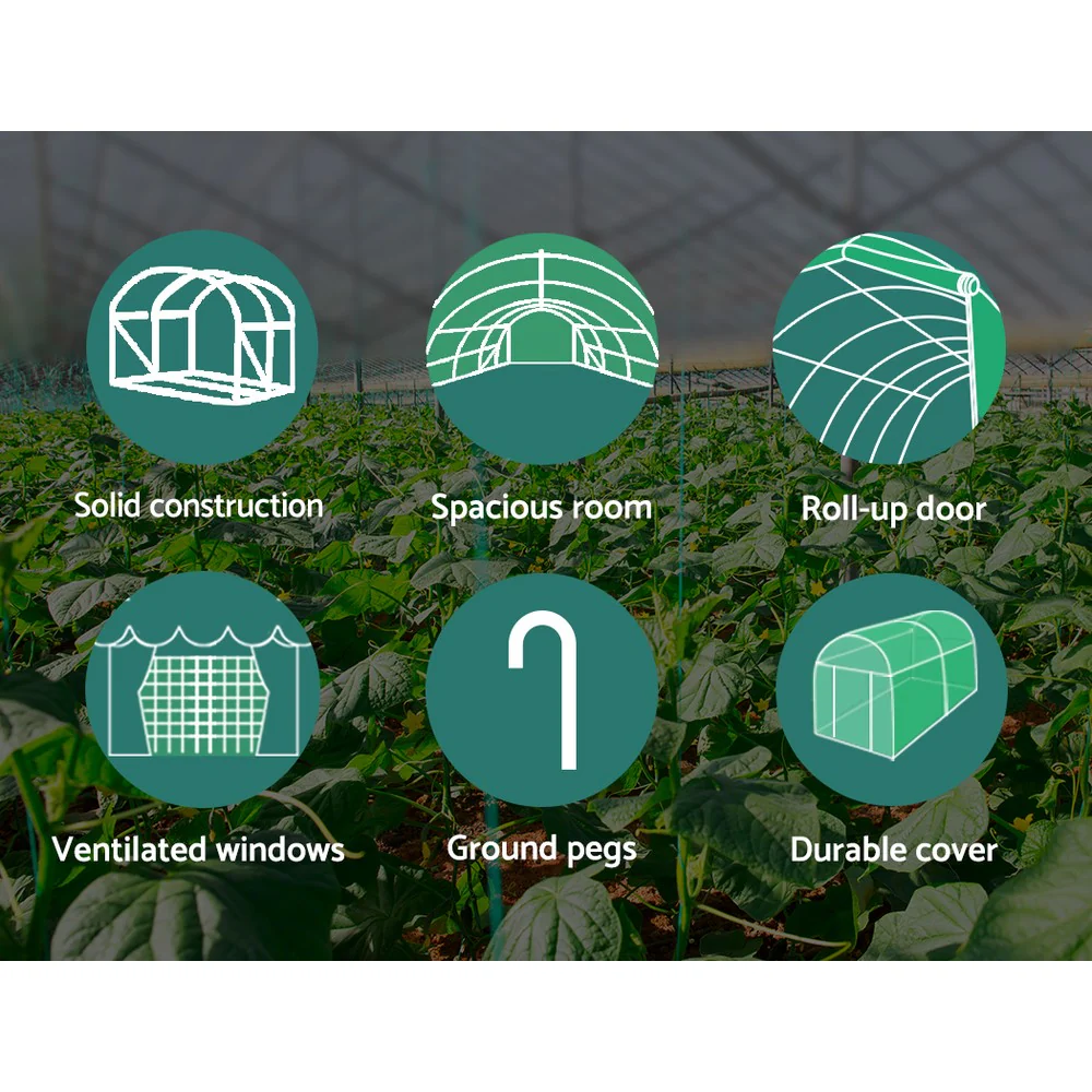 Greenfingers Greenhouse 6x3x2M Walk in Green House Tunnel Plant Garden Shed Dome - Nurns