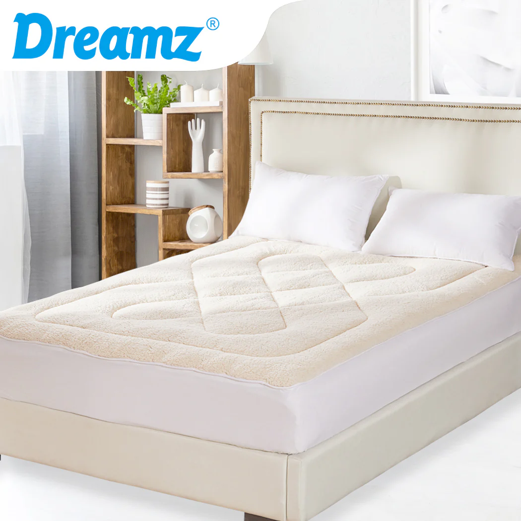 Double DreamZ Mattress Topper 100% Wool Underlay - Nurns