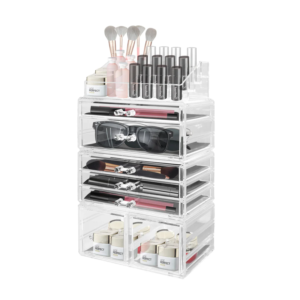 Cosmetic 7 Drawer Makeup Organizer Jewellery Storage Holder Box Acrylic Display - Nurns