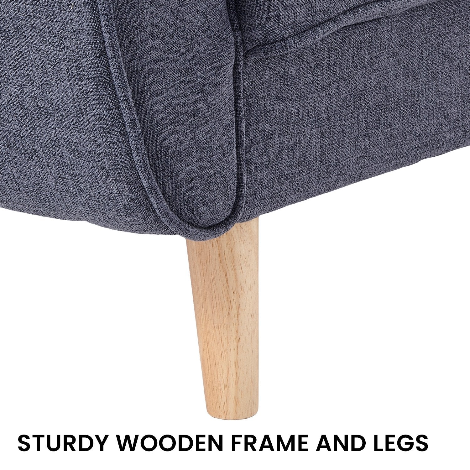 Mariah 3-Seater Linen Fabric Futon Modular Sofa Bed Suite - Dark Grey - Nurns