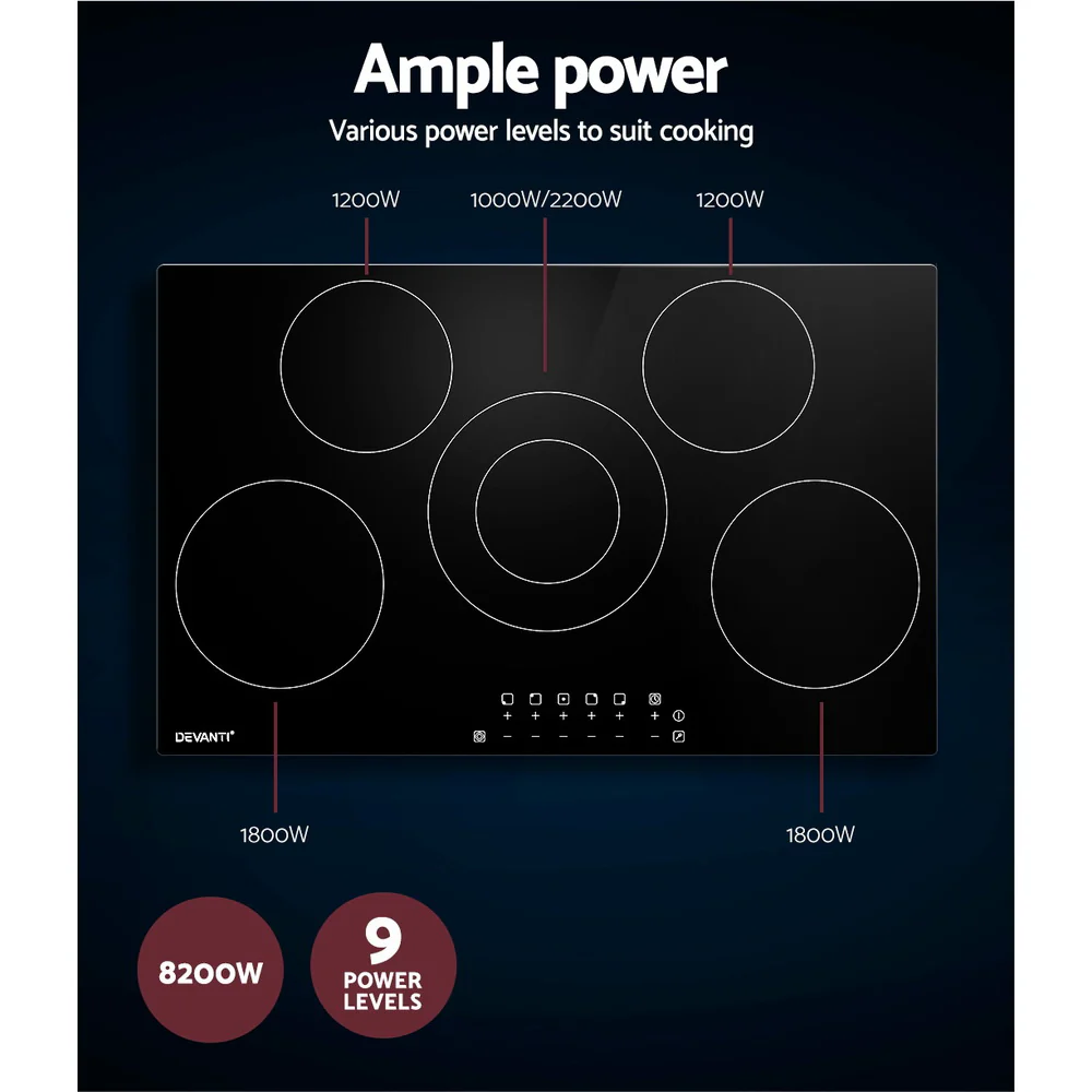 Devanti Electric Ceramic Cooktop 90cm - Nurns