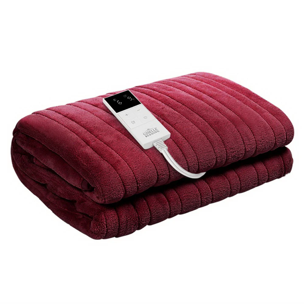 Watson Electric Throw Soft Blanket - Burgundy - Nurns