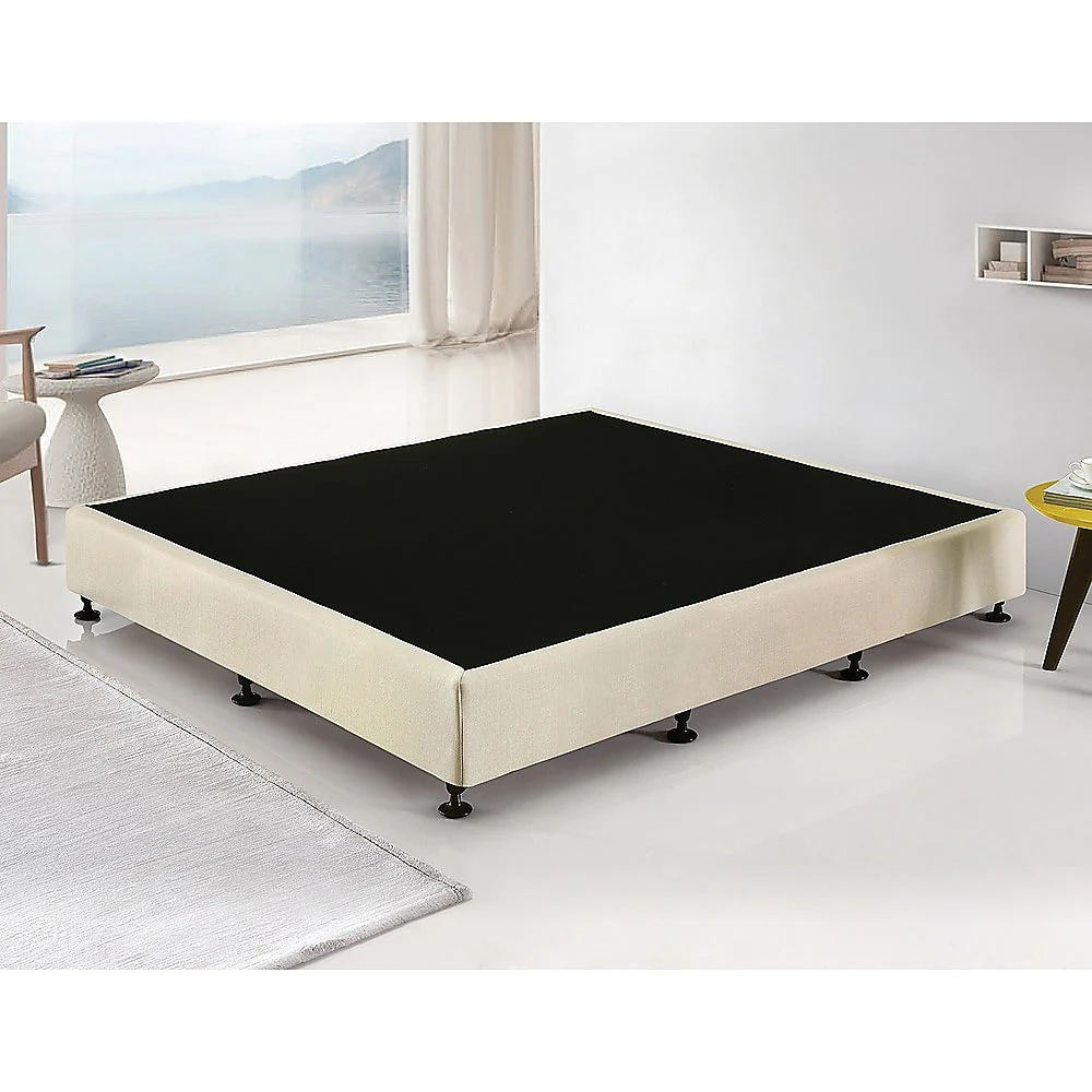 Frolic Ensemble Bed Base & Mattress Package with 34cm Mattress - Natural Sand King - Nurns