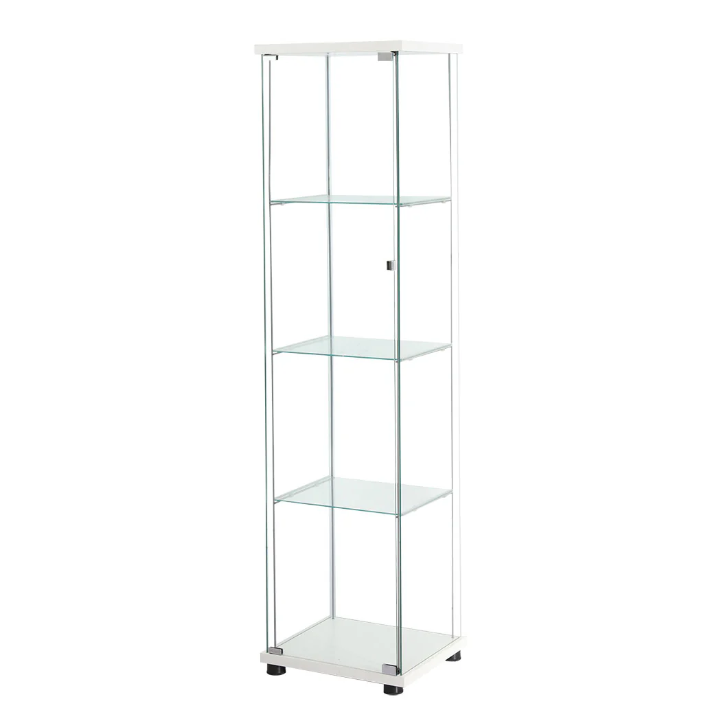 Stacked Display Cabinet Tempered Glass White - Nurns