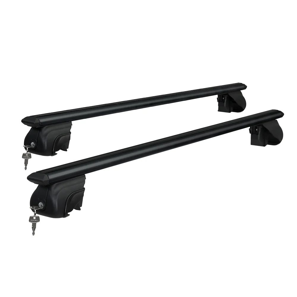Universal Car Roof Rack Aluminium Cross Bars Adjustable 126cm Black Upgraded - Nurns
