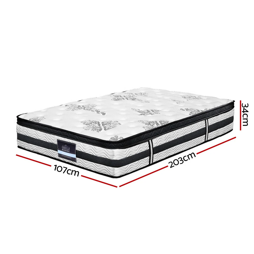 Bismuth Bed & Mattress Package with 34cm Mattress - Black King Single - Nurns
