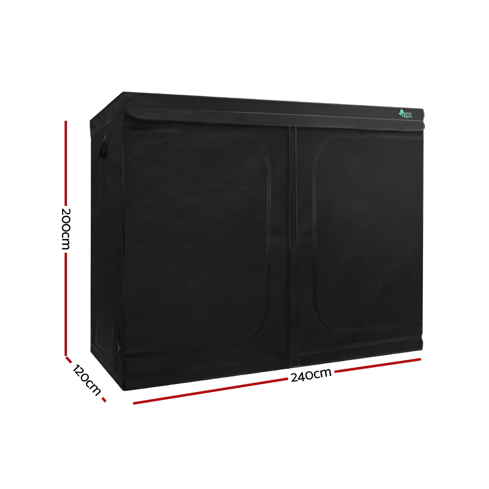 Grow Tent 240x120x200CM Hydroponics Kit Indoor Plant Room Black - Nurns