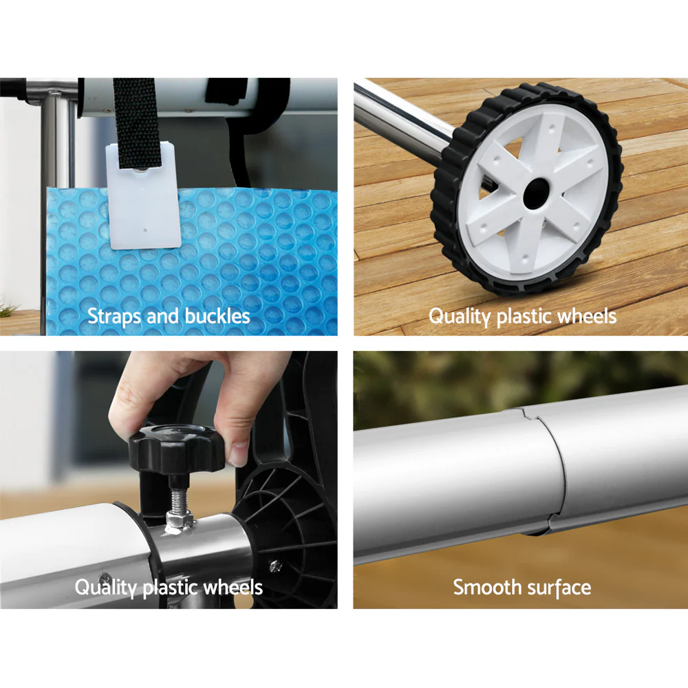 Solar Swimming Pool Cover Roller 400 Micron Blanket Adjustable 6.5x3M - Nurns