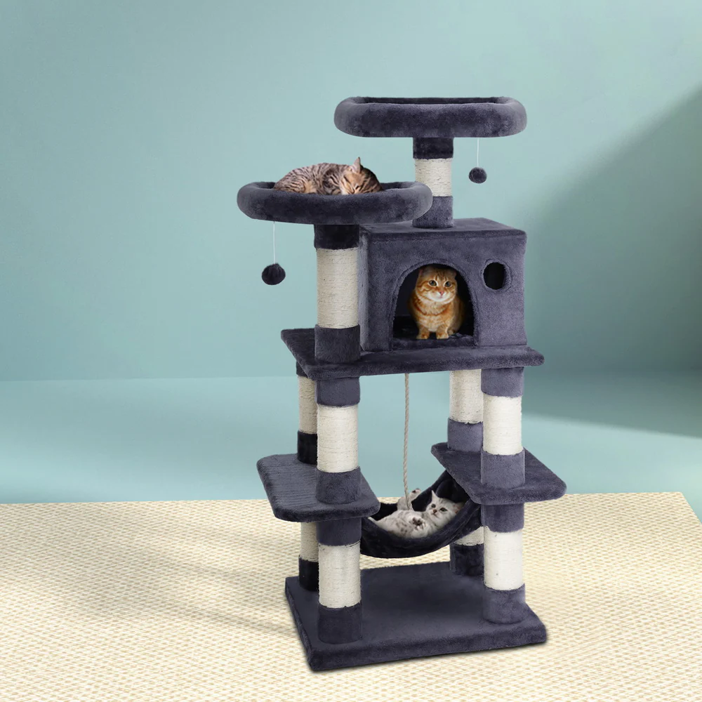 Cat Tree Trees Scratching Post Scratcher Tower Condo House Furniture Wood - Nurns