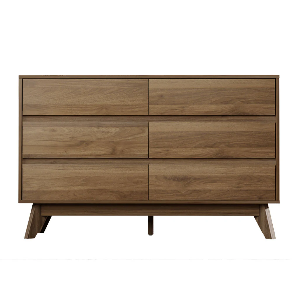 Artiss 6 Chest of Drawers - Walnut - Nurns