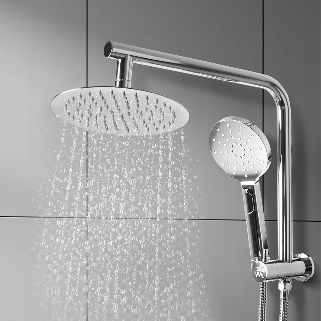 Shower Head High Pressure Set Rain Round - Silver - Nurns