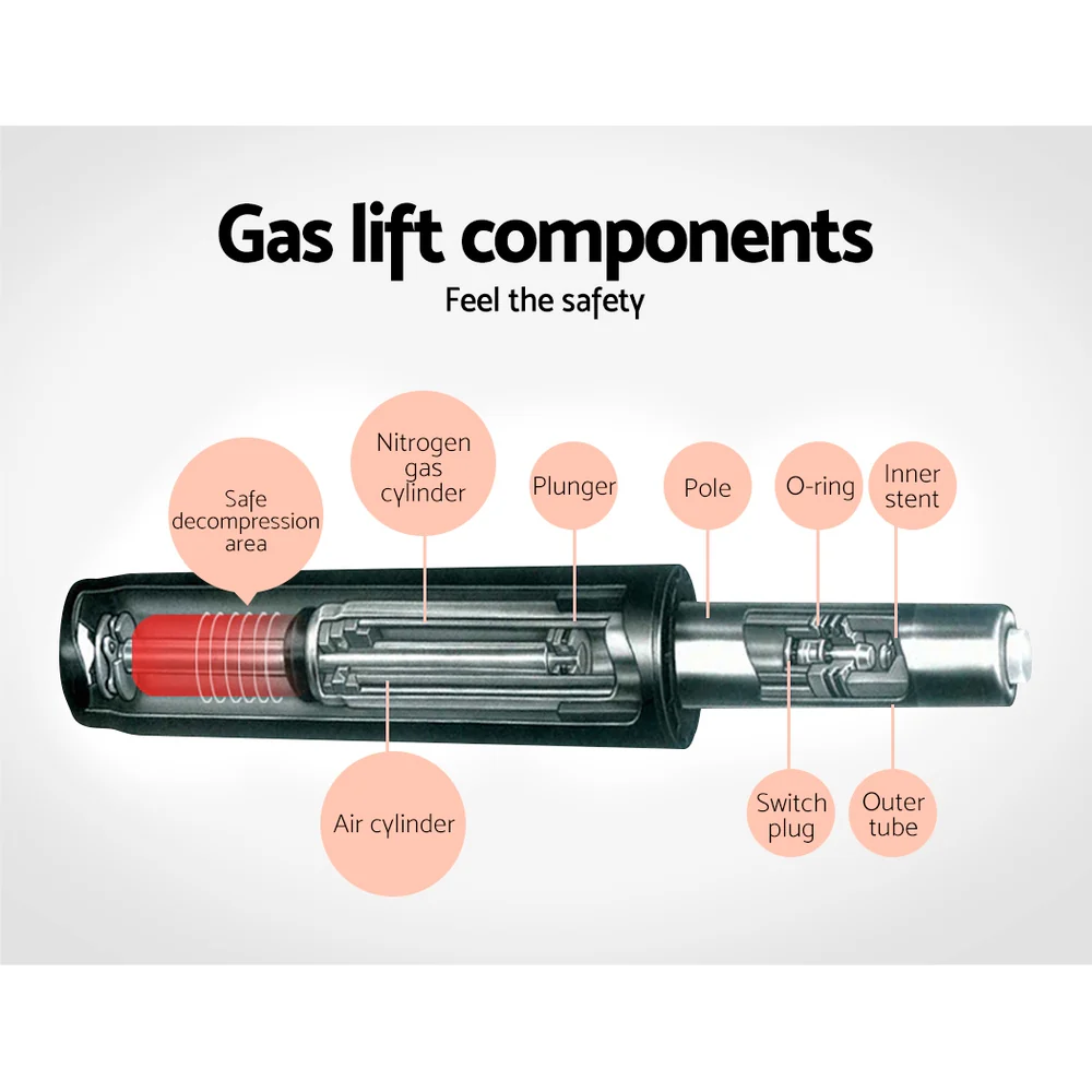 Set of 2 Amaliada PU Leather Bar Stools Padded Line Style - White - Nurns