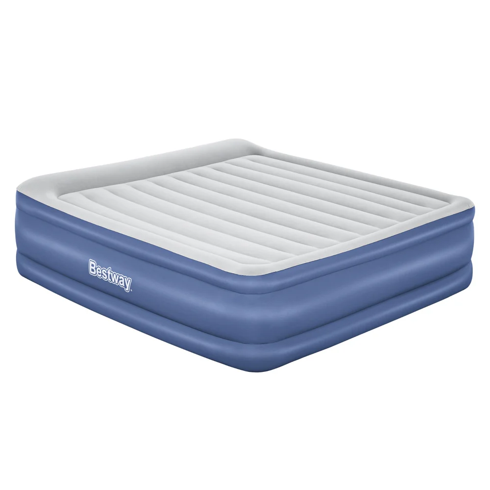 Factory Buys 56cm Air Mattress Inflatable Bed Airbed - Blue King - Nurns