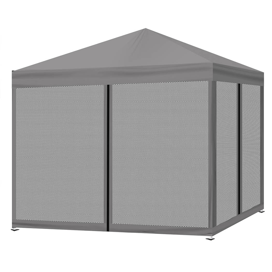 Mountview Gazebo 3x3m Pop Up Marquee Grey - Nurns