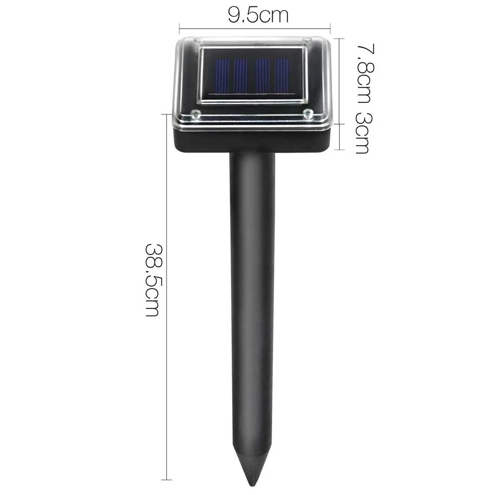 Powered Snake Repeller 20X Multi Pulse Ultrasonic Solar Pest Repellent - Nurns