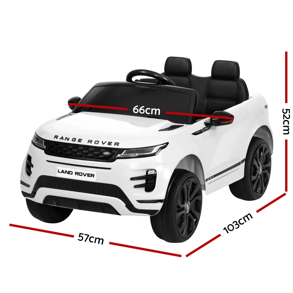 Kids Ride on Car Licensed Land Rover 12V Electric Car Toys Battery Remote - White - Nurns