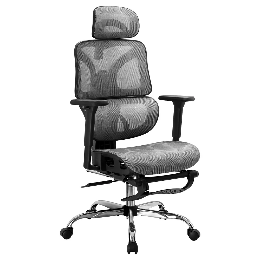 Artiss Ergonomic Office Chair Footrest Grey - Nurns