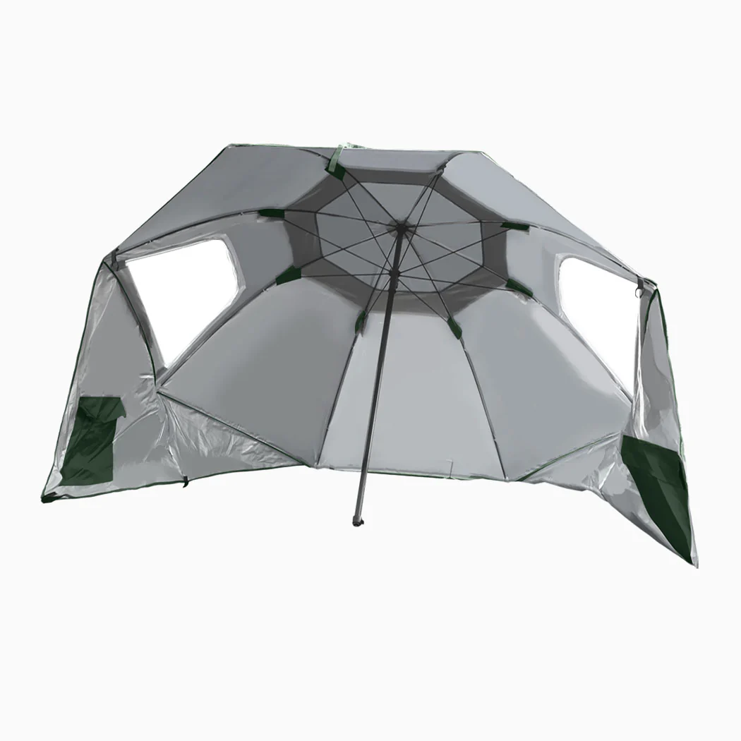 Mountview Beach Umbrella Outdoor Umbrellas Green 2.33M - Nurns