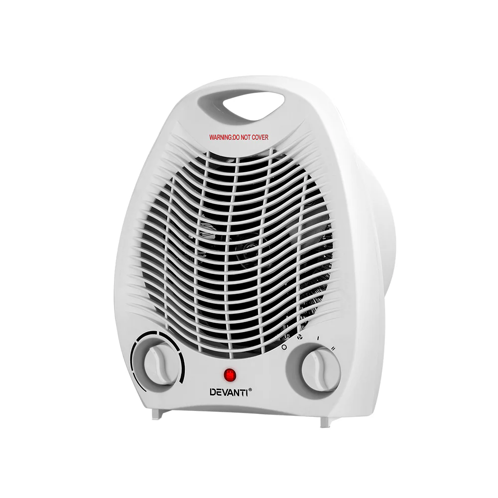 Electric Fan Heater 2000W - White - Nurns