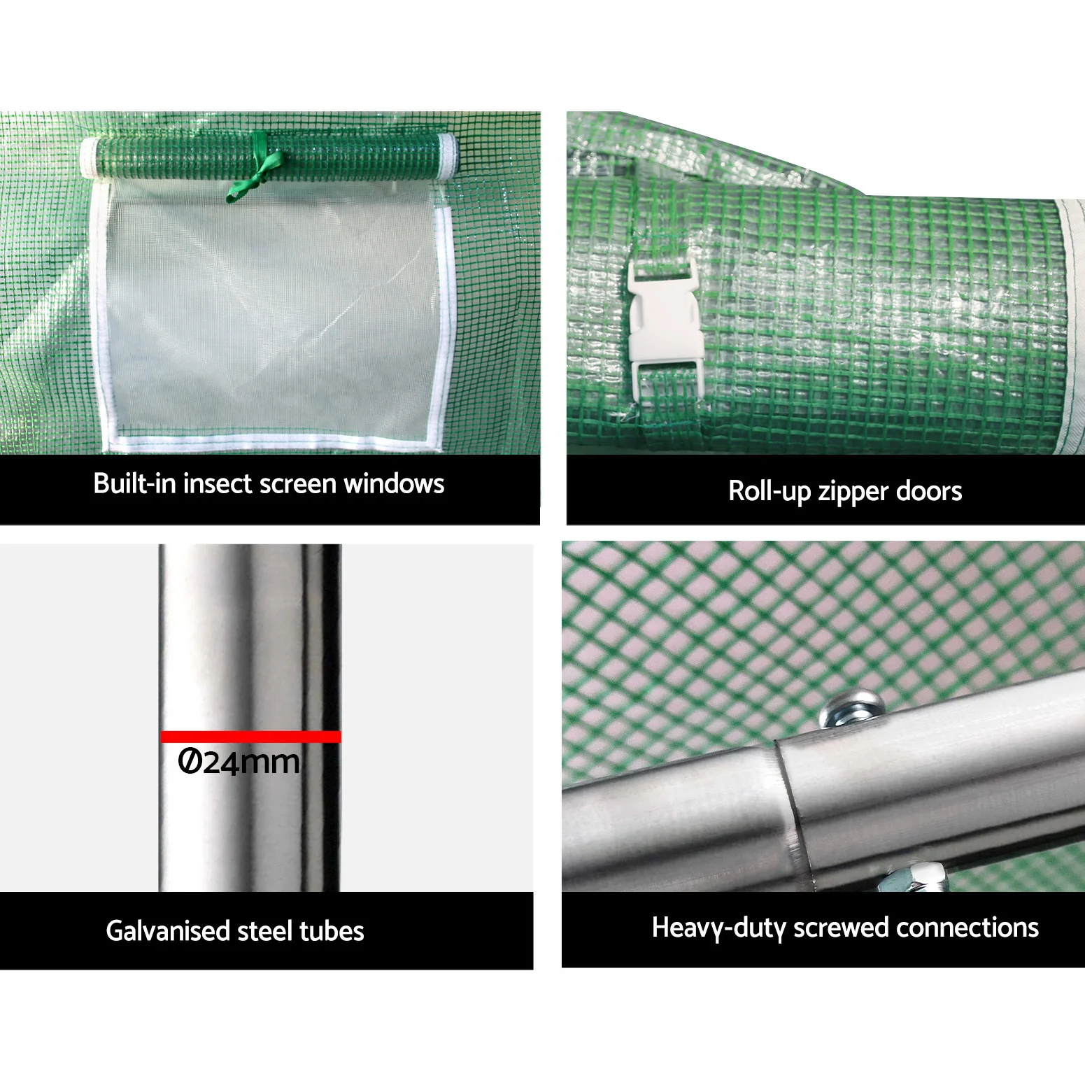 Greenfingers Greenhouse Walk in Green House Tunnel Plant Garden Shed Dome 9x3x2M - Nurns