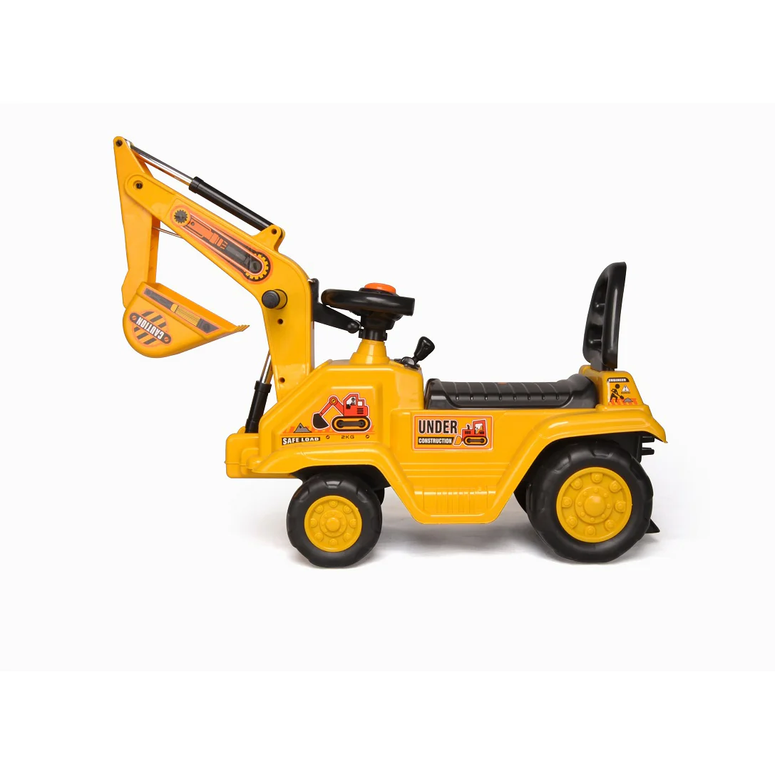 Ride-on Excavator with Dual Operation Levers to Scoop - Yellow - Nurns