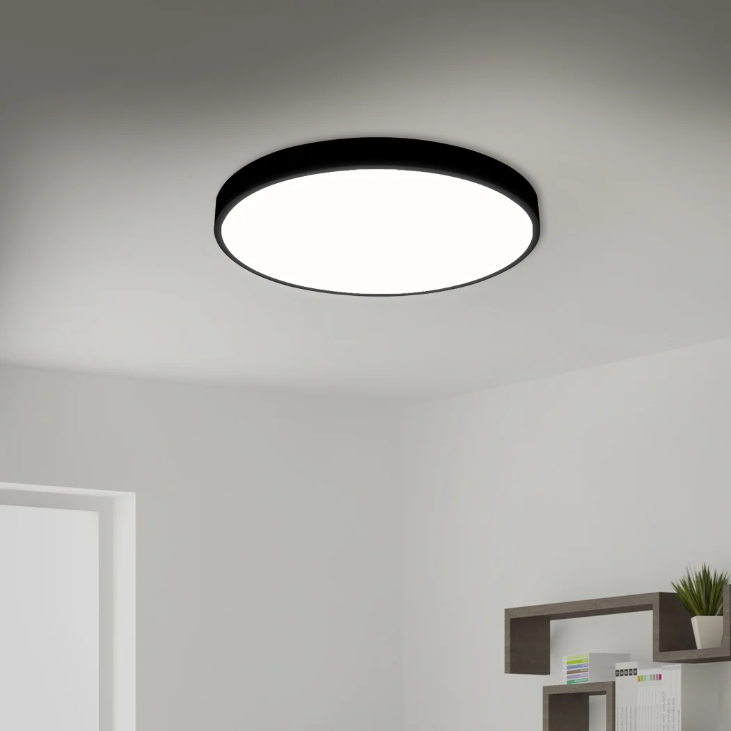 Ultra-Thin 5cm Led Ceiling Down Light Surface Mount Living Room Black 36W - Nurns