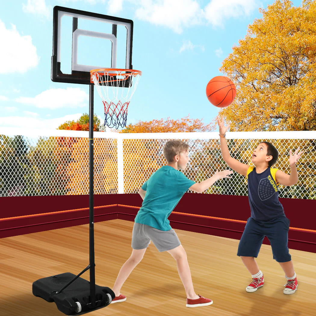 Basketball Stand Hoop System Ring Portable 2.1M Adjustable Height Kids In Ground - Nurns
