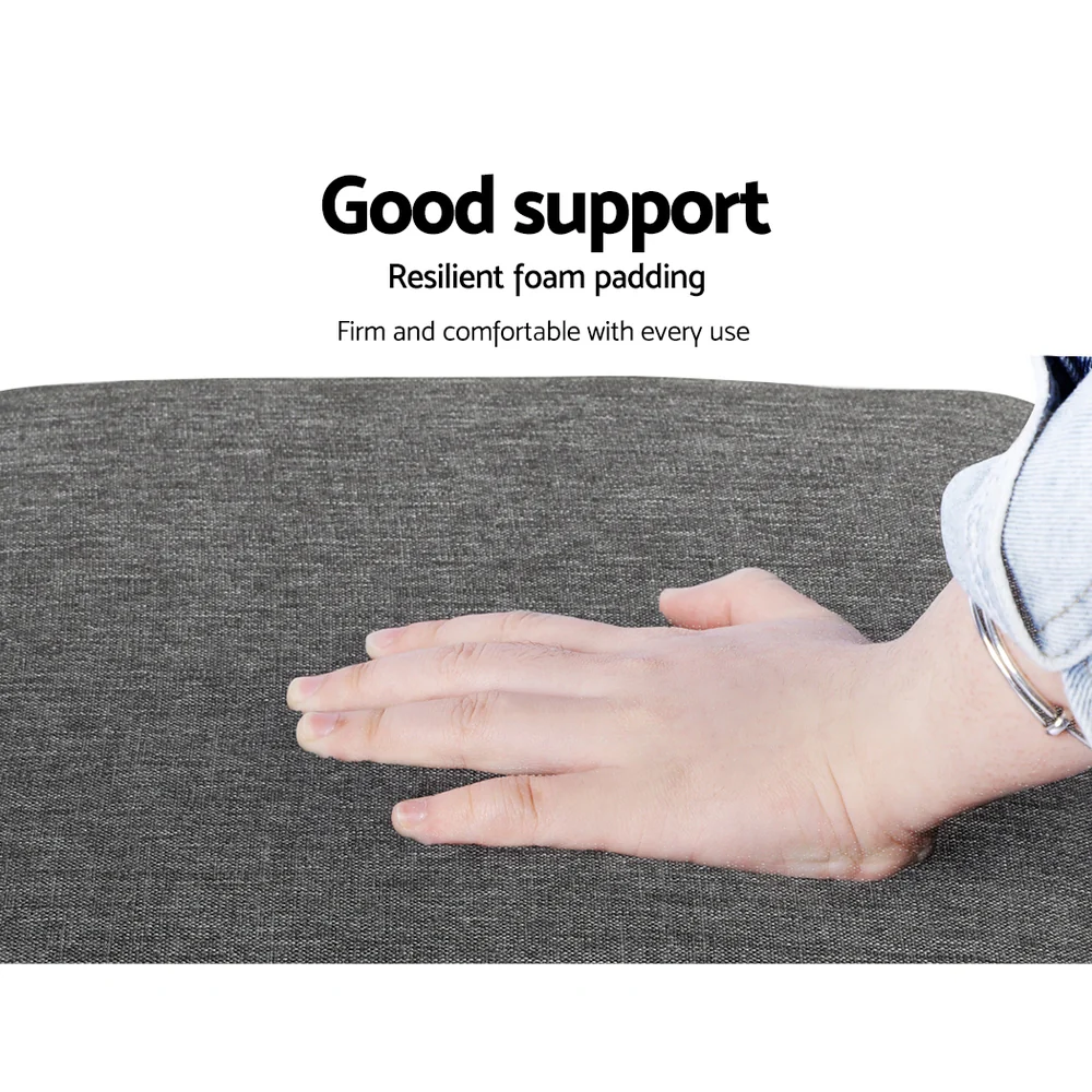 Arrow Ottoman Foot Stool Fabric Foot Rest Footstool Padded Seat Grey - Nurns