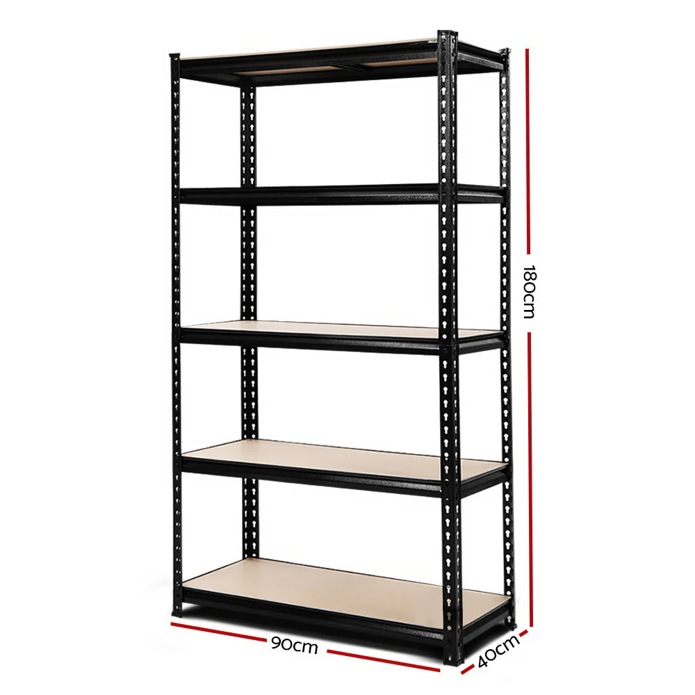 Giantz 1.8M Garage Shelving Warehouse Rack Pallet Racking Storage Shelve Black - Nurns